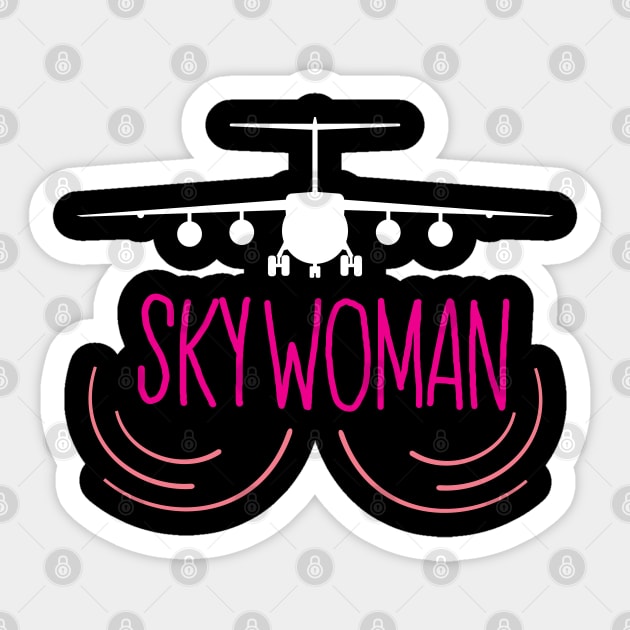 Sky Women Funny Flight Attendants Flying Aviation Sticker by patroart
